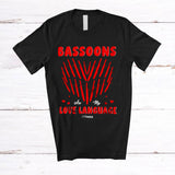 MacnyStore - Personalized Custom Name Bassoons Are My Love Language; Lovely Valentine Hearts Shape T-Shirt