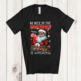 MacnyStore - Personalized Custom Name Be Nice To The Optometrist; Amusing Christmas Santa Naughty; Family T-Shirt