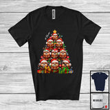 MacnyStore - Personalized Custom Name Beaver Christmas Tree; Joyful X-mas Lights Beaver; Rodent Animal T-Shirt