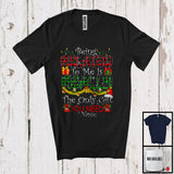 MacnyStore - Personalized Custom Name Being Related To Me; Joyful Christmas Plaid Family Friend; Snowing T-Shirt