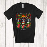 MacnyStore - Personalized Custom Name Bernedoodles Dog In Three Christmas Socks; Lovely X-mas Lights Snow T-Shirt