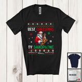 MacnyStore - Personalized Custom Name Best Christmas By Saxophone; Fantastic Sweater Santa Musical Instruments T-Shirt