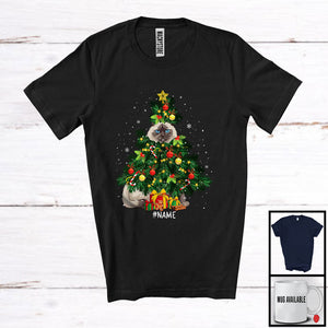 MacnyStore - Personalized Custom Name Birman Cat Christmas Tree Cosplay; Joyful Family Group; Snowing T-Shirt