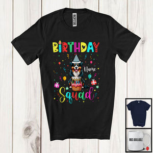 MacnyStore - Personalized Custom Name Birthday Squad; Lovely Australian Shepherd Owner; Birthday Cake T-Shirt