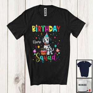 MacnyStore - Personalized Custom Name Birthday Squad; Lovely Dalmatian Owner Lover; Birthday Cake T-Shirt