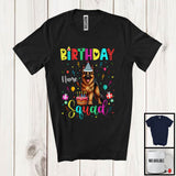 MacnyStore - Personalized Custom Name Birthday Squad; Lovely German Shepherd Owner; Birthday Cake T-Shirt