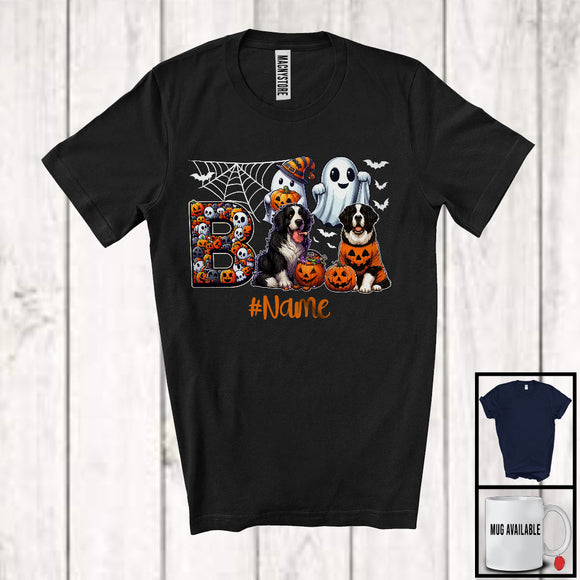 MacnyStore - Personalized Custom Name Boo Horror Landseer, Scary Halloween Costume Ghost Pumpkins T-Shirt
