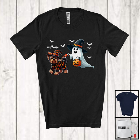 MacnyStore - Personalized Custom Name Boo Walking Yorkshire Terrier; Lovely Halloween Ghost Candy T-Shirt