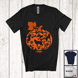 MacnyStore - Personalized Custom Name Border Collie Paws Pumpkin Shape; Amazing Thanksgiving Fall Family T-Shirt