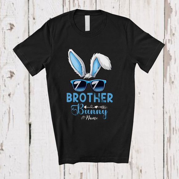 MacnyStore - Personalized Custom Name Brother Bunny; Lovely Easter Bunny Face Sunglasses; Boys Men Family T-Shirt