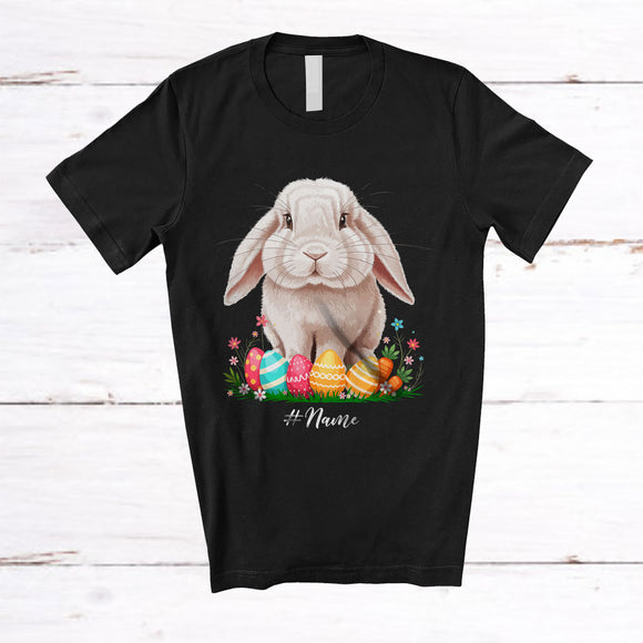 MacnyStore - Personalized Custom Name Bunny Hunting Eggs; Amazing Easter Day Bunny Carrots; Family T-Shirt