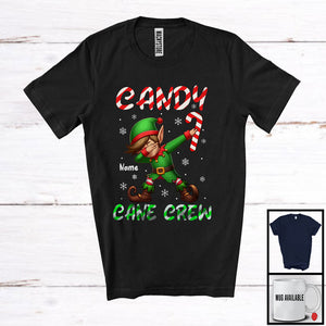 MacnyStore - Personalized Custom Name Candy Canes Crew; Awesome Christmas Dabbing Elf; Family Group T-Shirt