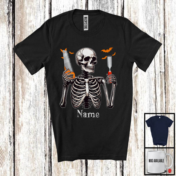 MacnyStore - Personalized Custom Name Carpenter Skeleton, Horror Halloween Costume Proud Careers Group T-Shirt