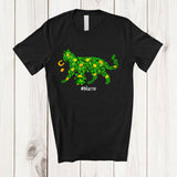 MacnyStore - Personalized Custom Name Cat Shape Shamrock; Adorable St. Patrick's Day Gold Pot; Animal T-Shirt