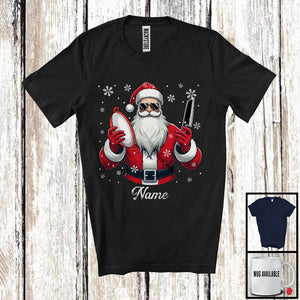 MacnyStore - Personalized Custom Name Chef Santa, Joyful Christmas Santa Snowing, Careers Group T-Shirt