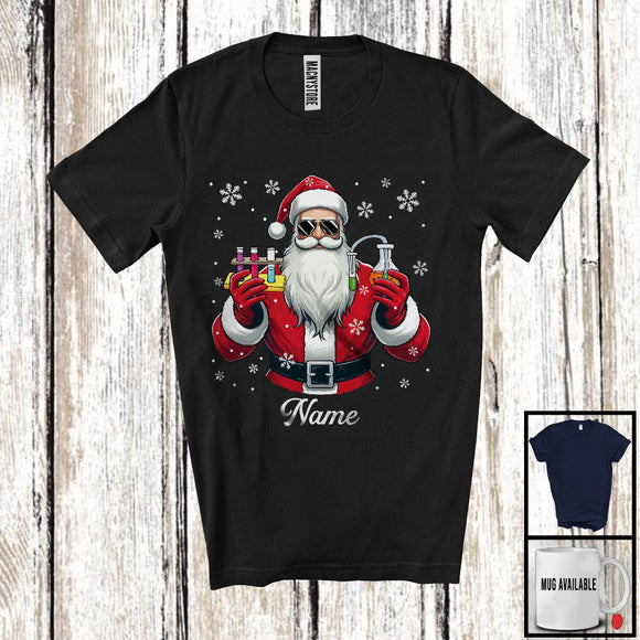 MacnyStore - Personalized Custom Name Chemist Santa, Joyful Christmas Santa Snowing, Careers Group T-Shirt