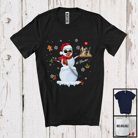 MacnyStore - Personalized Custom Name Chess Santa Snowman Cosplay; Joyful Christmas Sport Player.png T-Shirt