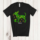 MacnyStore - Personalized Custom Name Chihuahua Shape Shamrock; Adorable St. Patrick's Day Gold Pot; Dog T-Shirt