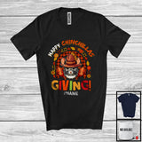 MacnyStore - Personalized Custom Name Chinchillasgiving; Lovely Thanksgiving Pilgrim Chinchilla; Plaid Rainbow T-Shirt