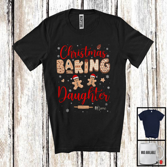 MacnyStore - Personalized Custom Name Christmas Baking Daughter; Adorable Santa Gingerbreads; Family T-Shirt