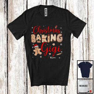 MacnyStore - Personalized Custom Name Christmas Baking Gigi; Adorable X-mas Santa Gingerbreads; Family T-Shirt