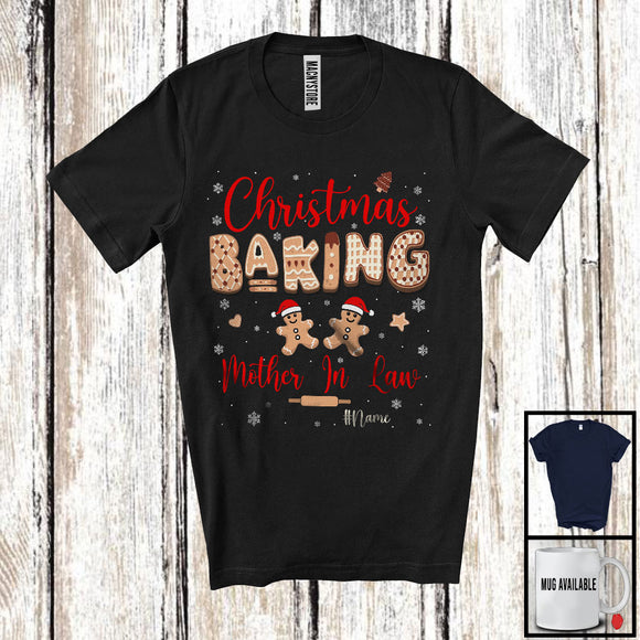 MacnyStore - Personalized Custom Name Christmas Baking Mother In Law; Adorable Santa Gingerbreads; Family T-Shirt