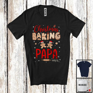 MacnyStore - Personalized Custom Name Christmas Baking Papa; Adorable X-mas Santa Gingerbreads; Family T-Shirt