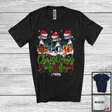 MacnyStore - Personalized Custom Name Christmas Squad; Lovely Plaid Three Santa Geckos; Animal Lover T-Shirt