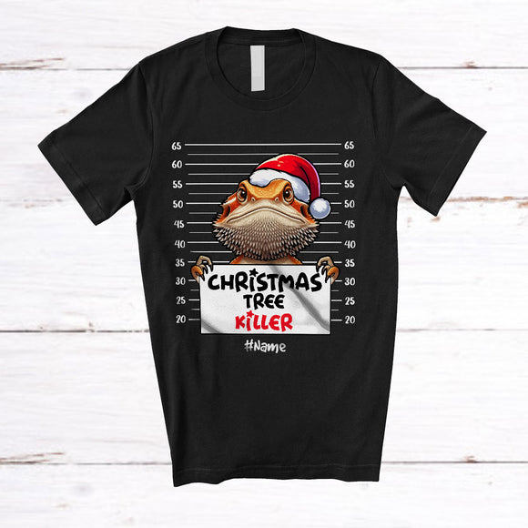 MacnyStore - Personalized Custom Name Christmas Tree Killer; Lovely Santa Bearded Dragon's Fault; Damage Tree T-Shirt