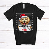 MacnyStore - Personalized Custom Name Christmas Tree Killer; Lovely Santa Golden Retriever Dog's Fault; Damage Tree T-Shirt