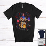 MacnyStore - Personalized Custom Name Cockapoo Drinking Beer, Lovely 4th Of July Fireworks, Patriotic T-Shirt