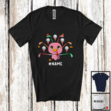 MacnyStore - Personalized Custom Name Cute Turkey Golf Tail; Joyful Thanksgiving Sport Player Team T-Shirt