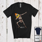 MacnyStore - Personalized Custom Name Dabbing Candy Corn Skeleton, Cheerful Halloween Sport Player Team T-Shirt