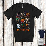 MacnyStore - Personalized Custom Name Dabbing Collection Skeleton Zombie Pumpkin; Scary Halloween Family T-Shirt