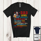 MacnyStore - Personalized Custom Name Dad Level Unlocked Skills, Awesome Father's Day Beer Drinking T-Shirt