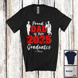 MacnyStore - Personalized Custom Name Dad Of Two 2025 Graduates; Proud Father's Day Twin Boys; Graduation T-Shirt