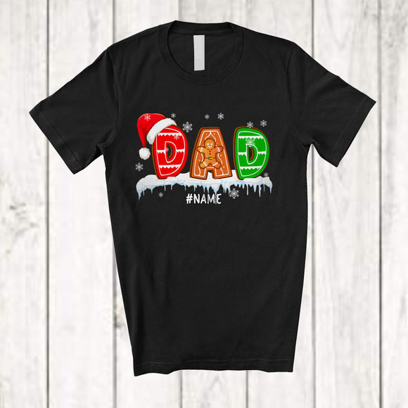 MacnyStore - Personalized Custom Name Dad; Wonderful Christmas Santa Gingerbread Cosplay; Baking Family T-Shirt