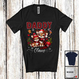 MacnyStore - Personalized Custom Name Daddy Claus; Adorable Christmas Red Plaid Reindeer; Family T-Shirt