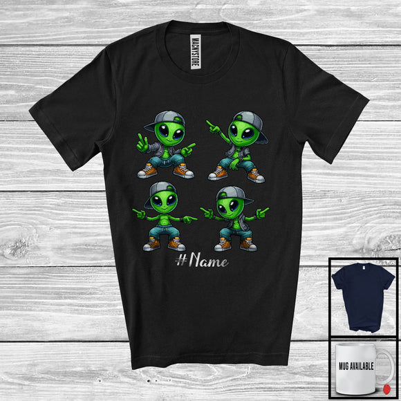 MacnyStore - Personalized Custom Name Dancing Aliens Dance Challenge; Joyful Halloween UFO Aliens; Family T-Shirt