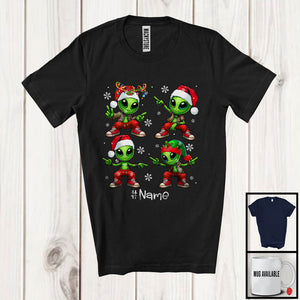 MacnyStore - Personalized Custom Name Dancing Aliens Dance Challenge; Lovely Christmas UFO; Snowing T-Shirt