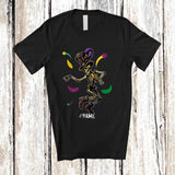 MacnyStore - Personalized Custom Name Dancing Mardi Gras Skeleton; Joyful Mardi Gras Skeleton Parades T-Shirt