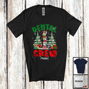 MacnyStore - Personalized Custom Name Dental Crew; Cheerful Christmas Tree Tooth; Dental Dentist Group T-Shirt