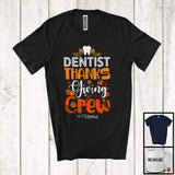 MacnyStore - Personalized Custom Name Dentist Thanksgiving Crew; Lovely Autumn Leaves Pumpkin T-Shirt