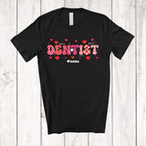 MacnyStore - Personalized Custom Name Dentist; Amazing Valentine Plaid Hearts; Dentist Proud Jobs T-Shirt