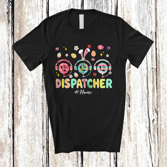 MacnyStore - Personalized Custom Name Dispatcher; Colorful Easter Flowers Bunny; Proud Jobs Family Group T-Shirt