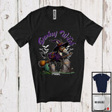 MacnyStore - Personalized Custom Name Donkey Witch, Adorable Halloween Donkey With Broom, Family Group T-Shirt