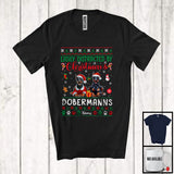 MacnyStore - Personalized Custom Name Easily Distracted By Christmas Dobermanns; Lovely Sweater Santa Dog T-Shirt