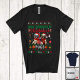 MacnyStore - Personalized Custom Name Easily Distracted By Christmas Pugs; Lovely Sweater Santa Dog T-Shirt