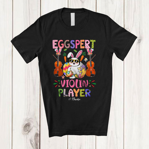 MacnyStore - Personalized Custom Name Eggspert Violin Player; Joyful Easter Egg Expert; Musical Instrument T-Shirt