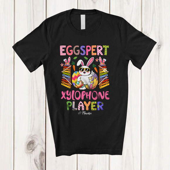 MacnyStore - Personalized Custom Name Eggspert Xylophone Player; Joyful Easter Egg Expert; Musical Instrument T-Shirt